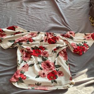 cropped flower shirt